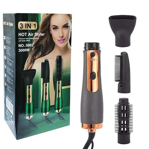 Brosse sèche-cheveux électrique 3 en 1.