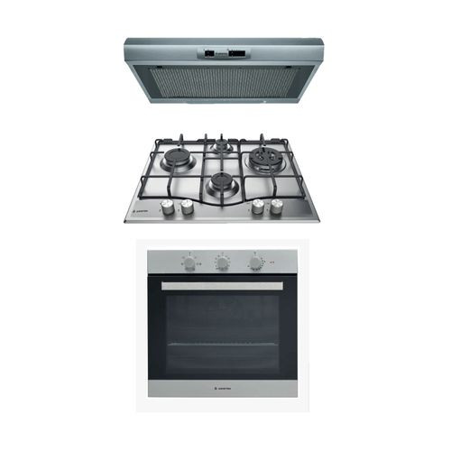 Pack FOUR ENCASTRABLE ELECTRIQUE , HOTTE CASQUETTE et PLAQUE A GAZ 4 FEUX