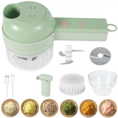 Hachoir Électrique -Multifonctionnel - vert - 4in1 - sans fil