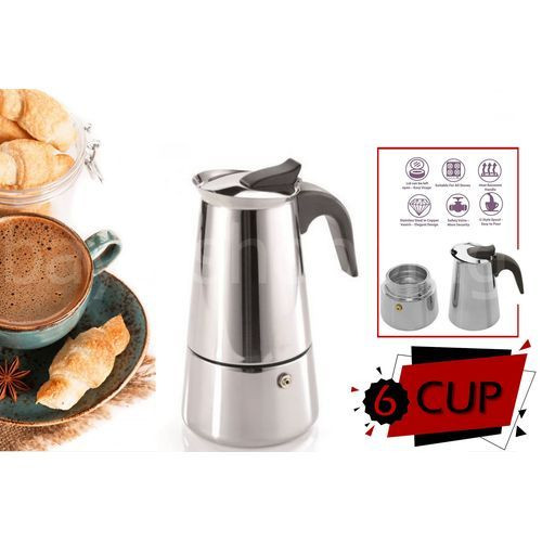 Cafetière Italienne-Expresso-Inox-6 Tasses-350ml