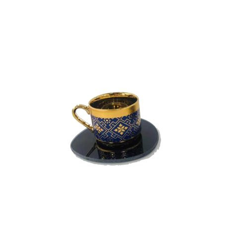Service a Café De12 Pièces - Bleu Doré - En porcelaine -SH136-23