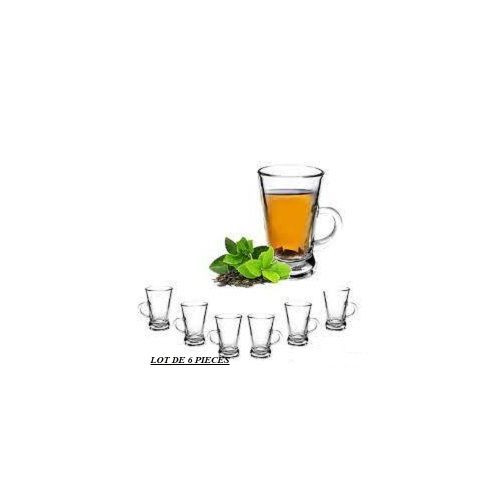 Verre a Thé  Lot de 6 Tasses - Avec Poignée - SH42-3