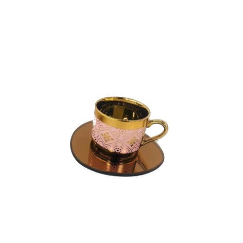 Service a Café De12 Pièces - Noir Doré - En porcelaine -SH136-29