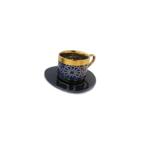 Service a Café De12 Pièces - Bleu Doré - En porcelaine -SH136-23