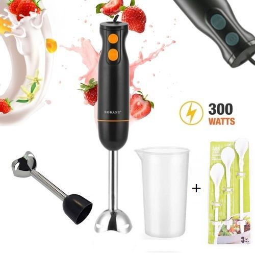Mixeur Plongeant -  300 W - Noir&Orangé - 2EN1 - WK-1705 Avec Cadeau