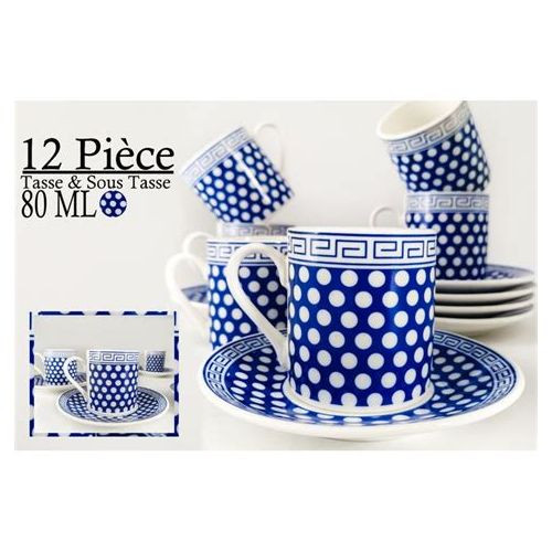 Service a Café -12 Pièces - Blanc - En porcelaine - SH138-50