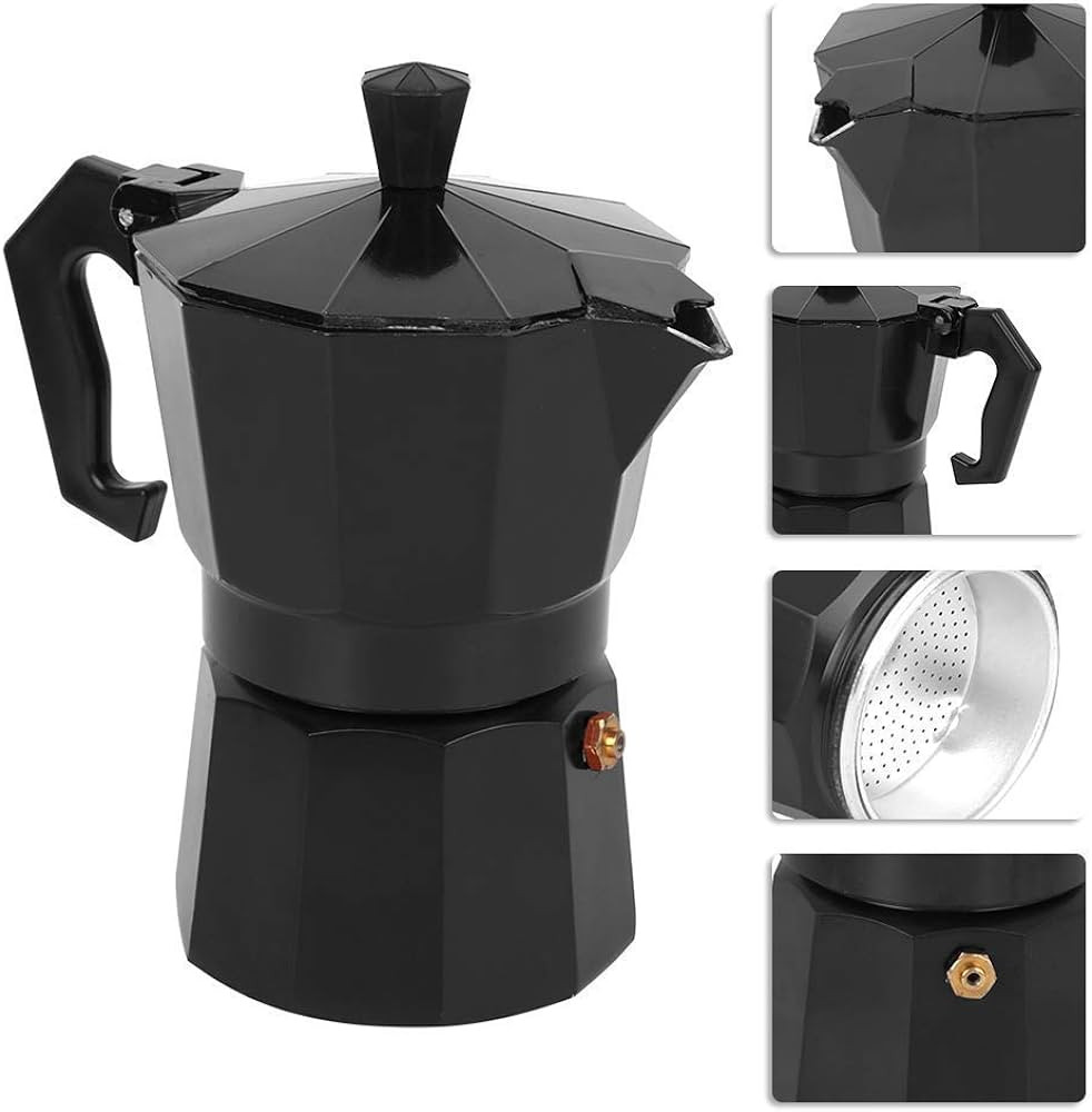 Cafetière Italienne Expresso  - 6 Tasses - Noir