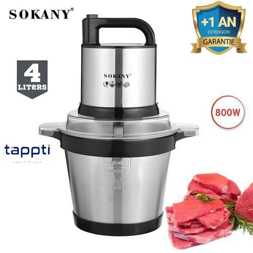 Hachoir Professionnelle Avec Bol En Inox - 800 W - 4Litre - sk-7028- Garantie 1 an