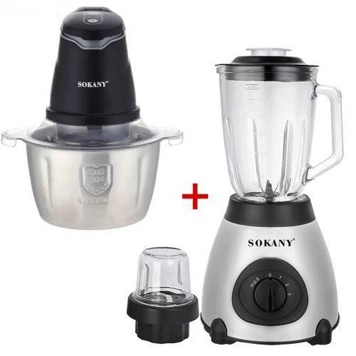 Blender 2 en 1 Pro Bol 1.5 L En Verre & moulin épice Avec Hachoir 400W – 2L