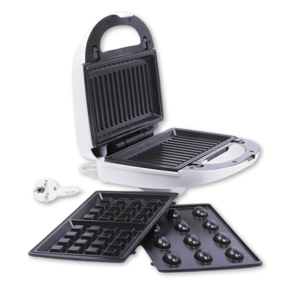 Appareil De Cuisson 3en1 Florence Panini Gaufre Zouza (Blanc)