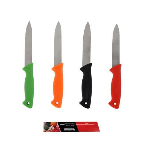 Pack 4 Couteaux - 5.5 - Poignée Plastique - Orangé Noir - Inoxydable