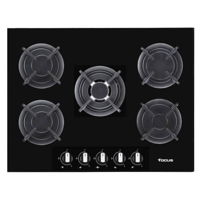 Plaque de cuisson 5 Feux - F417B - 70CM - Vitrocrystal - Noir - Garantie 2 ans