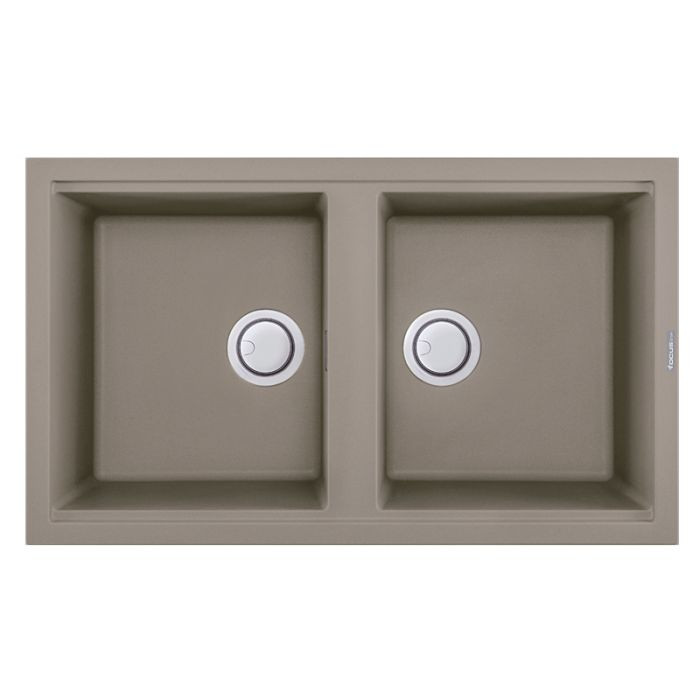 Évier De Cuisine Encastrable FOCUS Graniteck 2 Bacs - Tortora