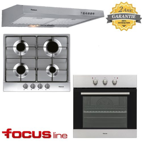 Pack Encastrable Four F.525X & Hotte Casquette F.602X & Plaque à Gaz F401X