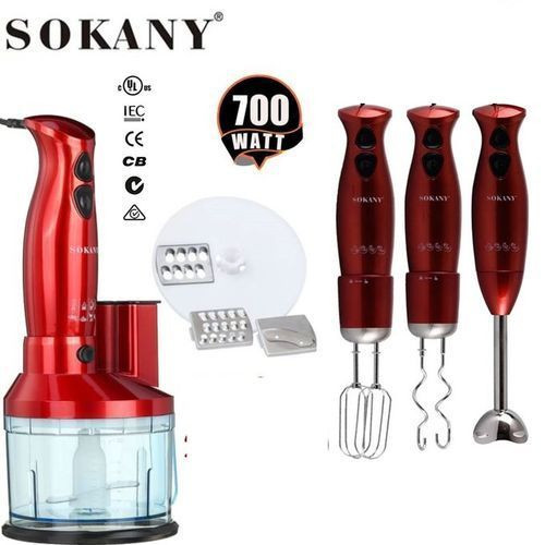 Mixeur Plongeant Multifonction Robotique PRO-7 En1 -700 W- Rouge&Gris- SM-5011-7