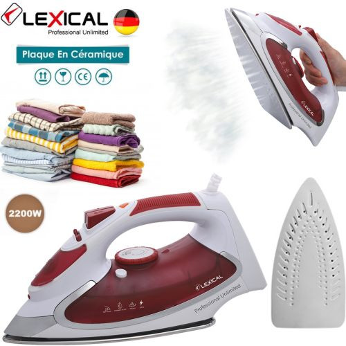 Fer À Repasser À Vapeur - 2200 W - En Céramique - Rouge&Blanc -LSI-1004