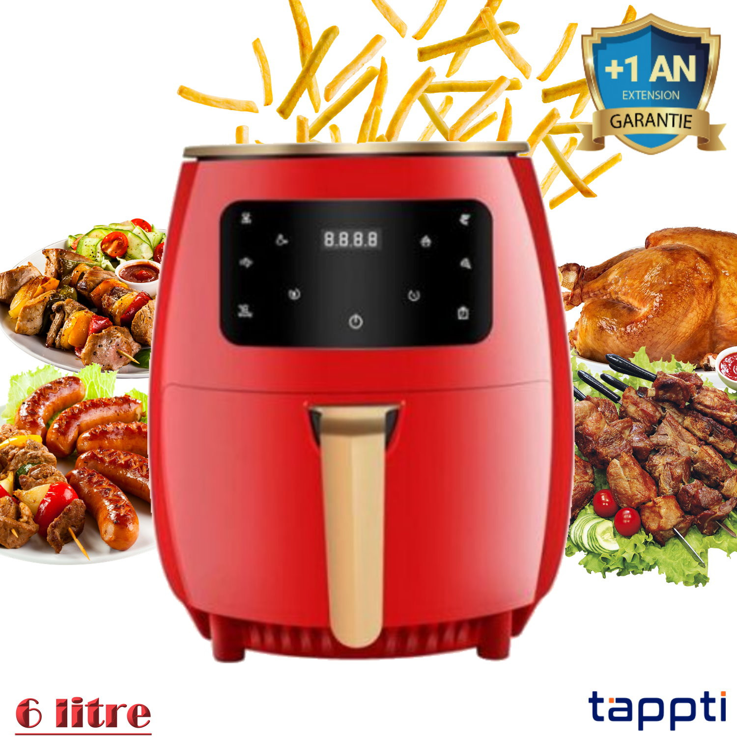 Friteuse Sans Huile XXL Faible En Matières Grasses- 6L -2400W -Garantie 1 an