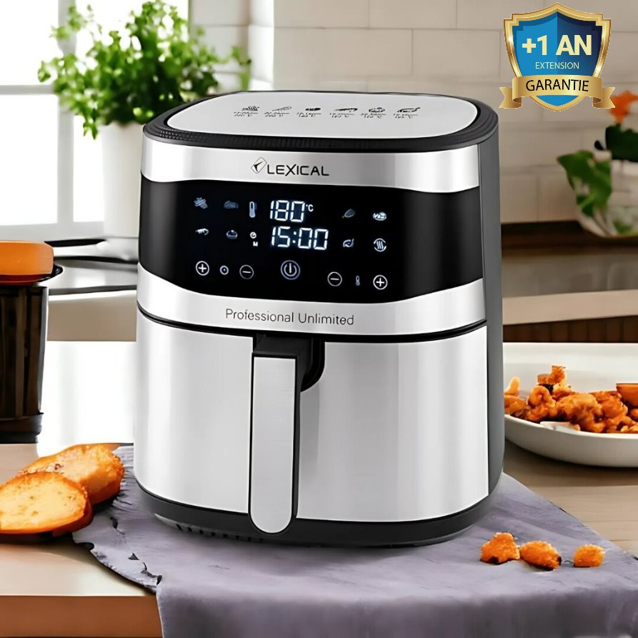 Friteuse-Air Fryer-Sans Huile -Afficheur LED Lexical 1800W-8Litres -Garantie 1an