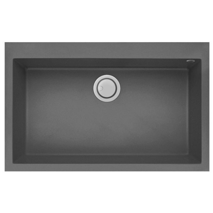 Évier De Cuisine Encastrable FOCUS Graniteck 1 Bac 80cm - Gris