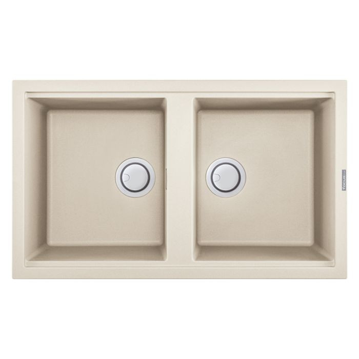 Évier De Cuisine Encastrable FOCUS Graniteck 2 Bacs - Champagne