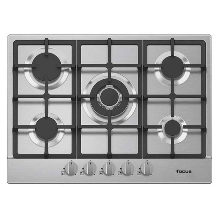 Plaque De Cuisson à Gaz 5 Feux - 70 Cm - F.478X -Inox - Garantie 2 Ans