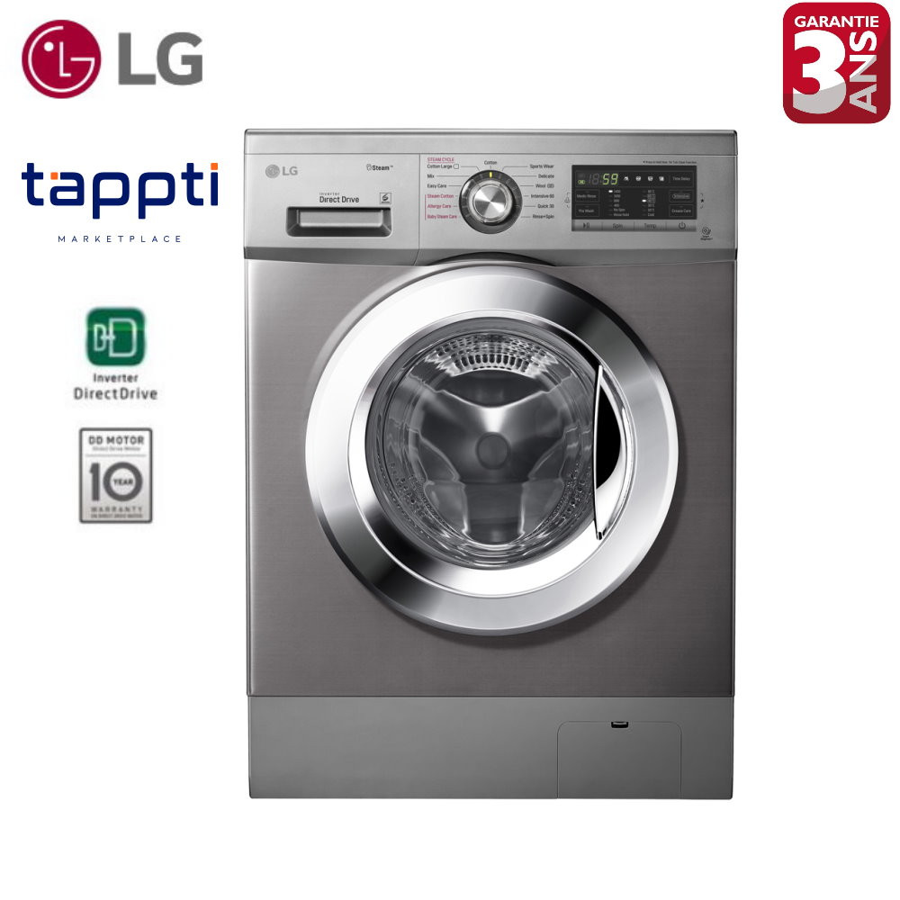 Machine à laver LG 8 kg Silver  1400 Tours-Garantie 3ans