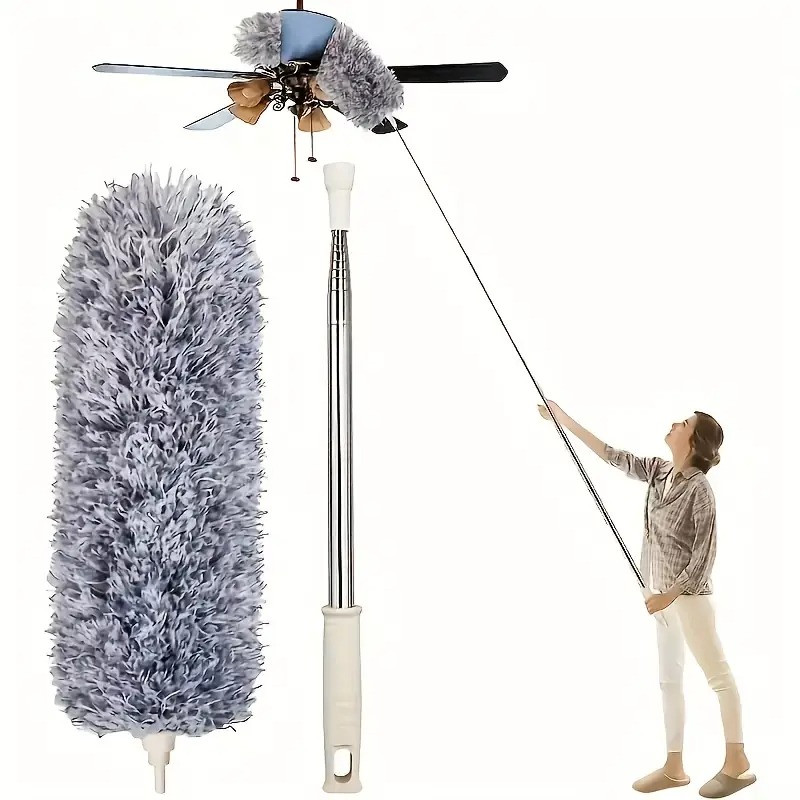 Brosse Microfibres  - Plumeau  Extra-Long Avec Tête Flexible & Manche - Télescopique