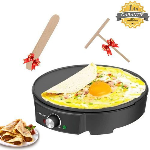 Crêpière et grill 2 EN 1 - Table chef crêpe & grill - 1200W - Garantie 1 An