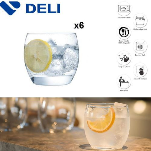 Lot de 6 verres d'eau - Cristallisé -  très transparent - 6 x 315 ML