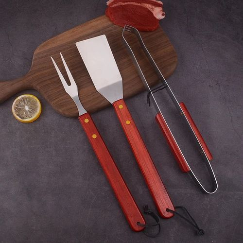 Ensemble d’outils de barbecue - 3 pièces en acier inoxydable