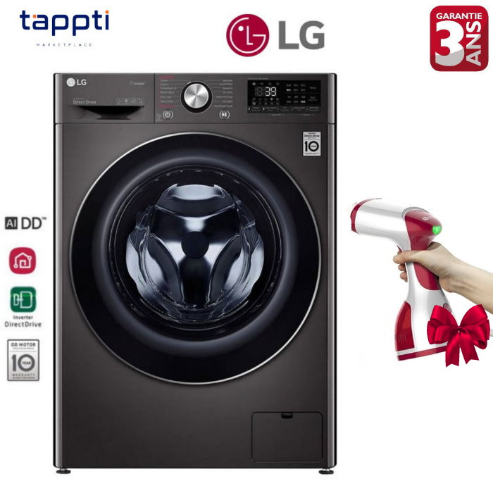 Machine À Laver- 9KG- 1400 Tours - 6 Motion Direct Drive  AI DD + Défroisseur à vapeur Offert Garantie 3 Ans