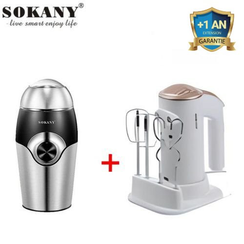 Moulin à Café et Épices - 150 Watt - 50 Gm & Batteur à Main 500 W -LH-935
