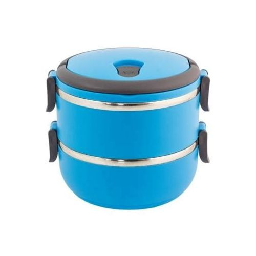 Boite Repas - Lunch Box - 2 Niveaux - Isotherme - 1.4 Litre - En Inox - Bleu