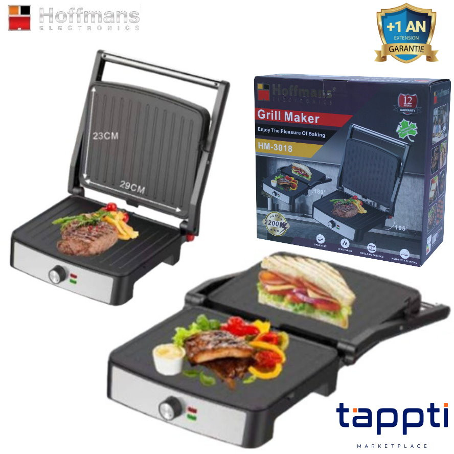 Appareil à sandwich Hoffmans HM-3018 , 2200 W - Garantie 1 an