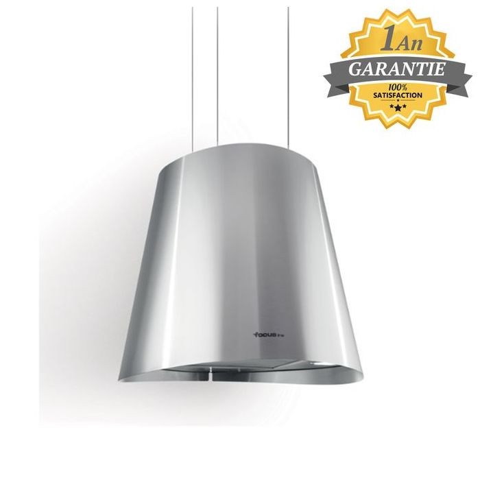 Hotte design Centrale - 50Cm - LAGO - Inox - 3 vitesses - Garantie 2 Ans