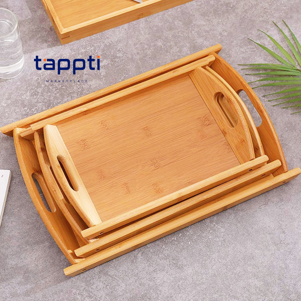 Lot de 3 Plateaux en Bois – Élégance et Praticité au Quotidien